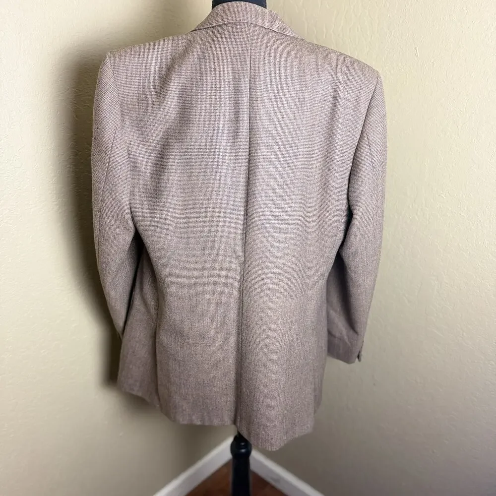 Vintage Nino Cerruti Rue Royale Men's Brown Pure Wool Blazer Sport Coat USA